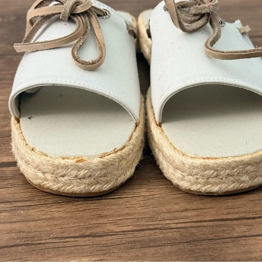 Sperry Women's Cream and Tan Espadrille Slides | New W/O Tags | Size 5 |